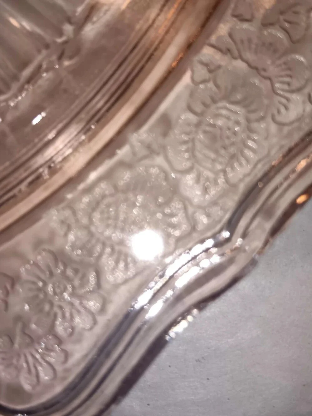 Vintage Anchor Hocking Pink Depression Glass Cake Stand Footed 